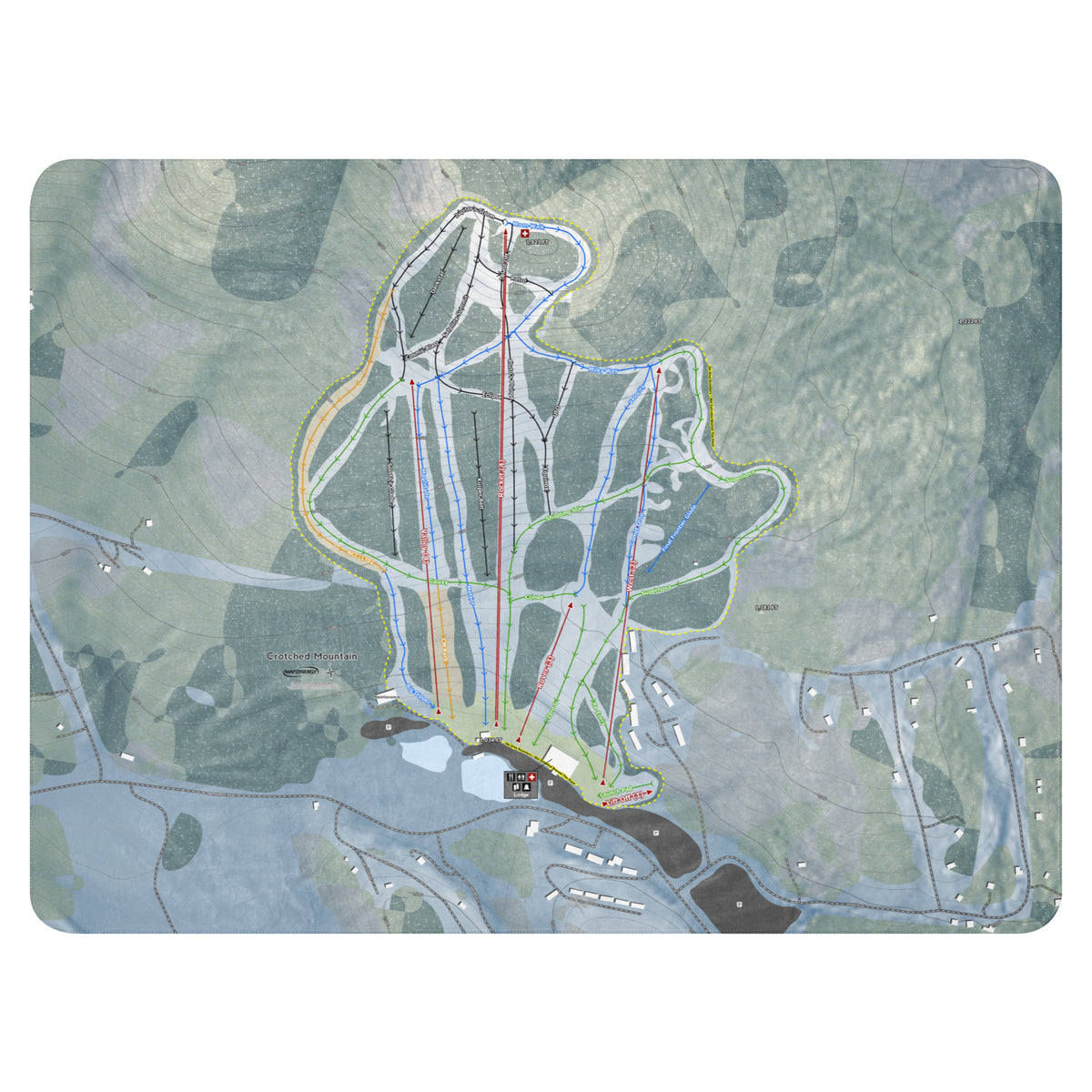 Crotched Mountain, New Hampshire Ski Resort Map Blanket