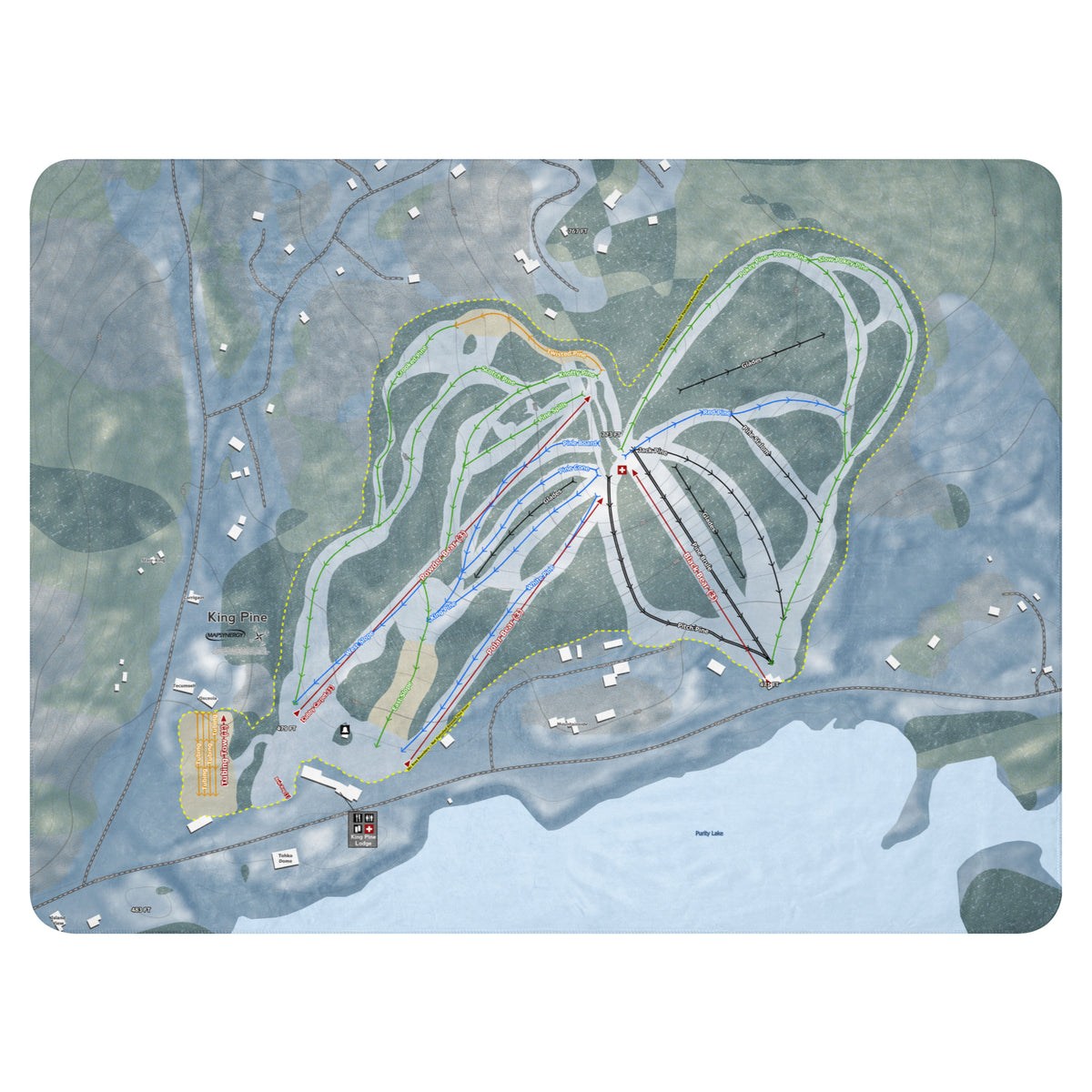 King Pine, New Hampshire Ski Resort Map Blanket