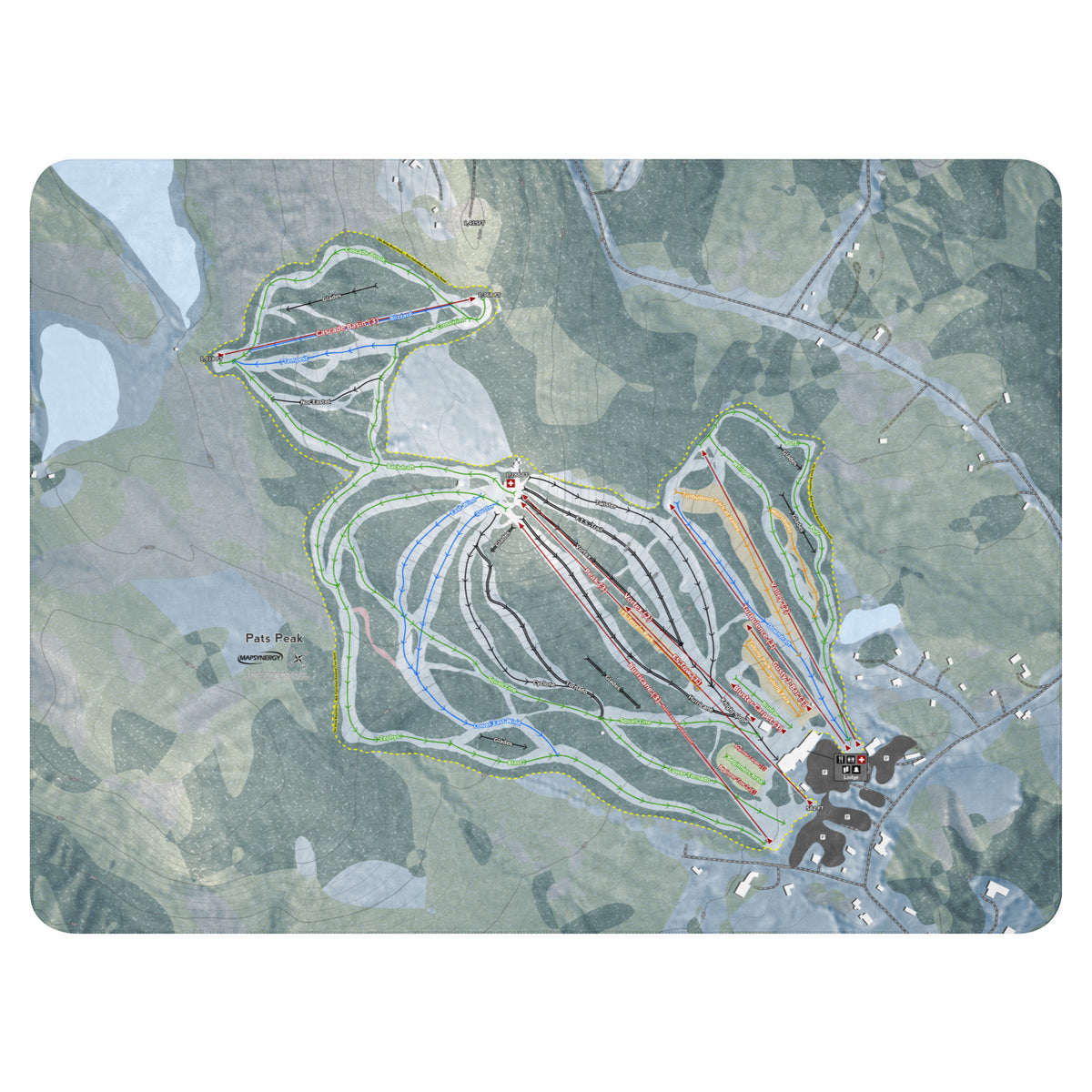 Pats Peak, New Hampshire Ski Resort Map Blanket