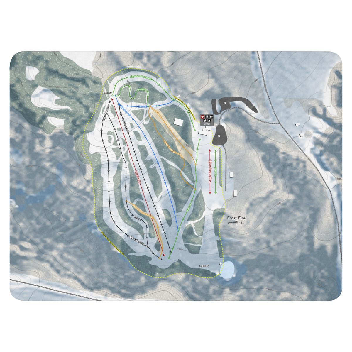 Frost Fire, North Dakota Ski Resort Map Blanket