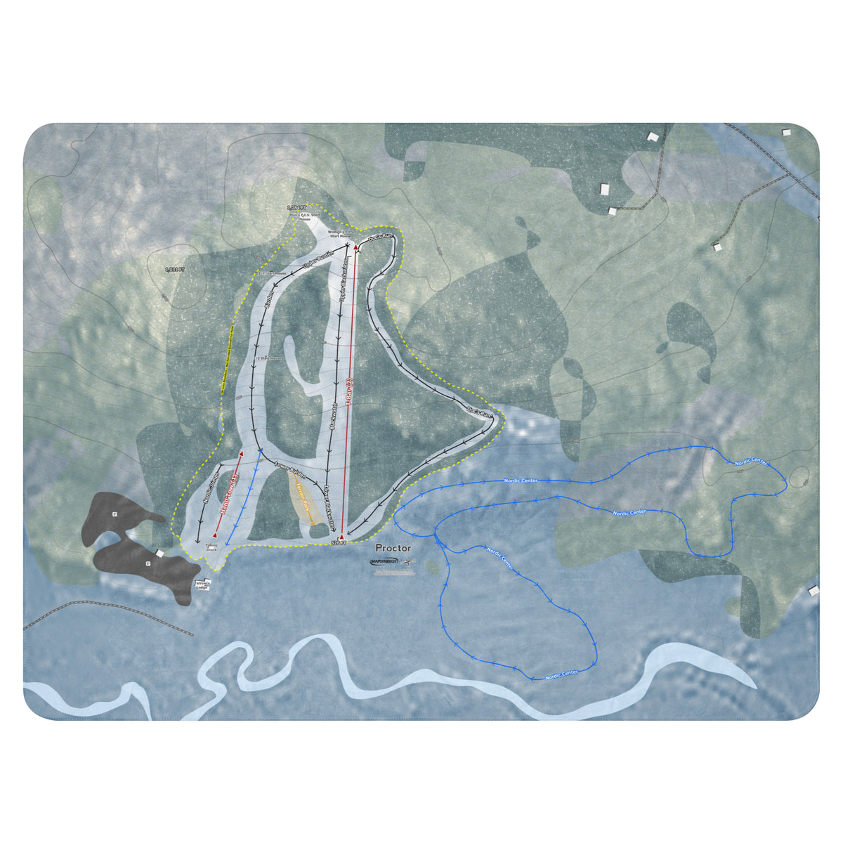 Proctor, New Hampshire Ski Resort Map Blanket