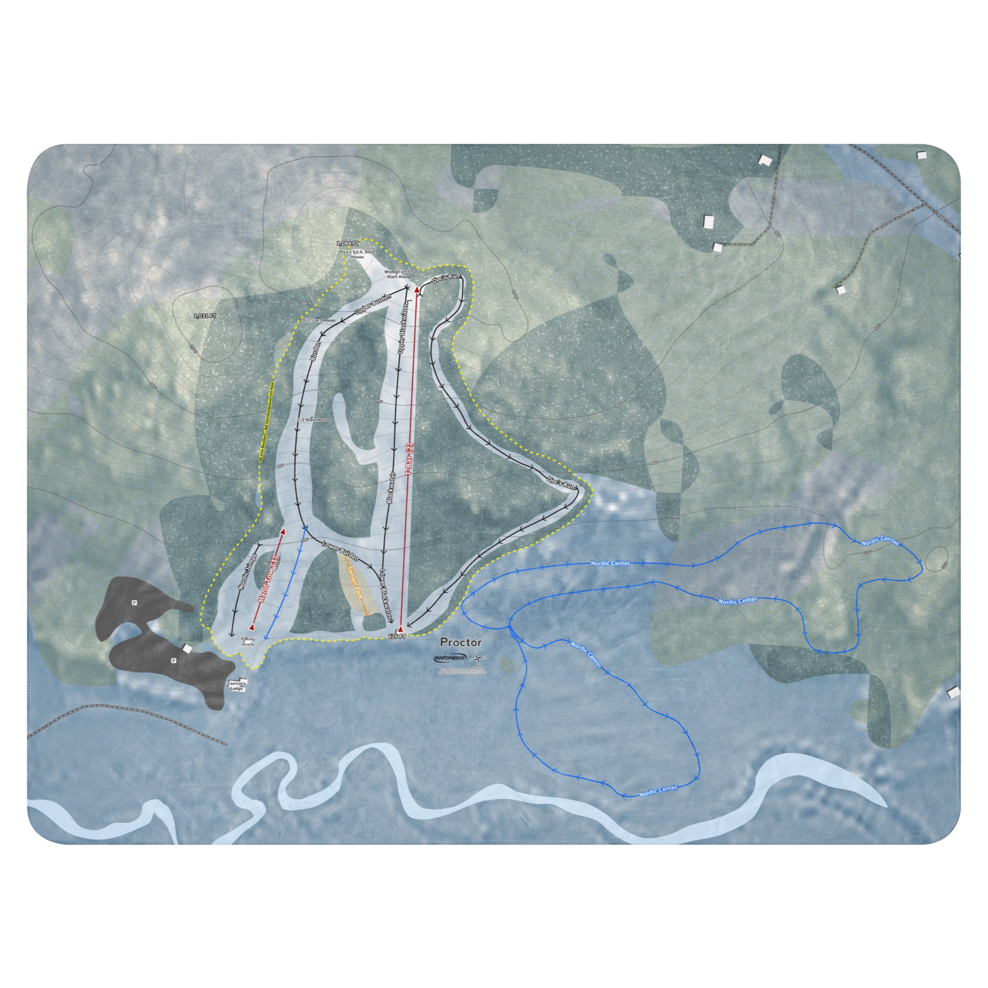 Proctor, New Hampshire Ski Resort Map Blanket trail map