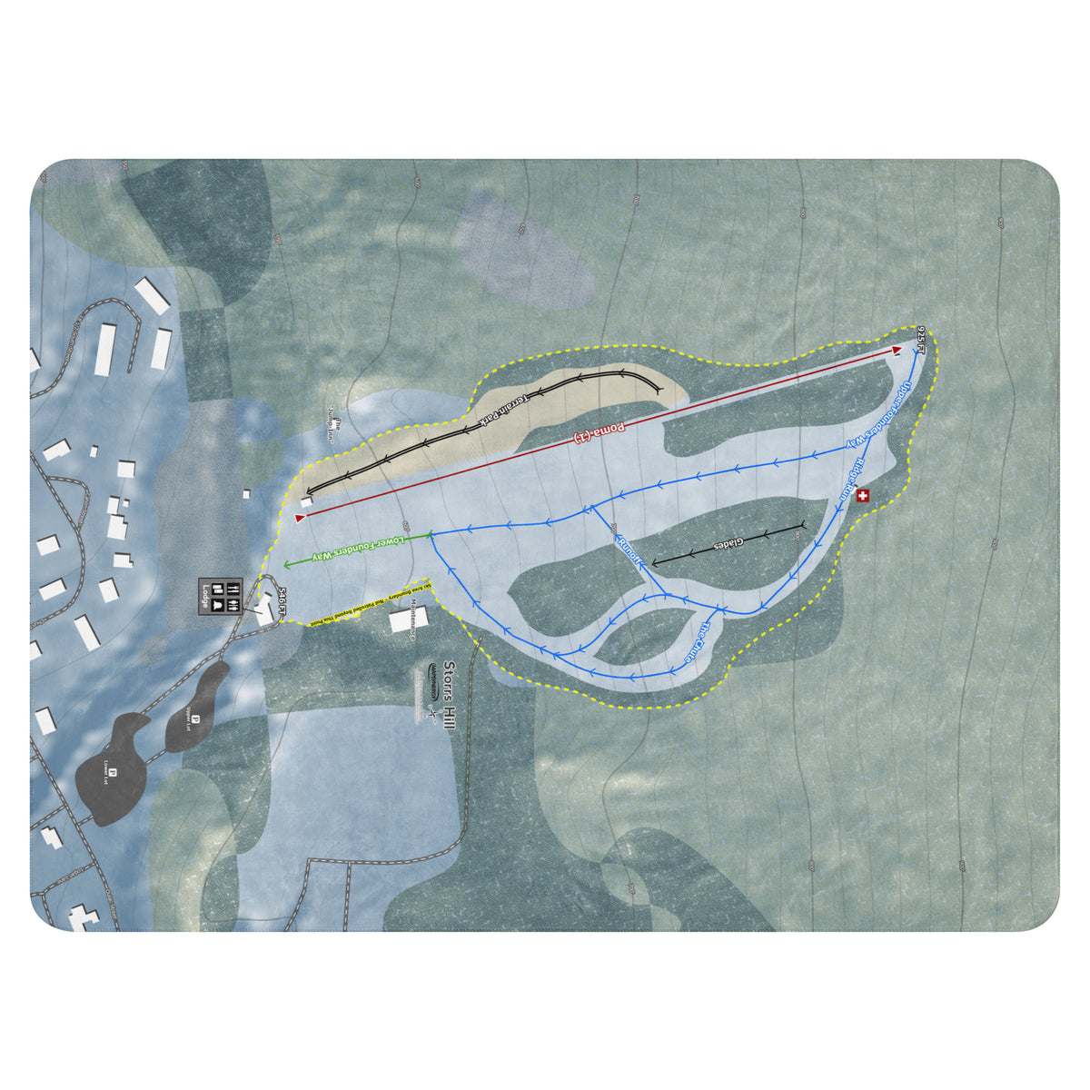 Storrs Hill, New Hampshire Ski Resort Map Blanket