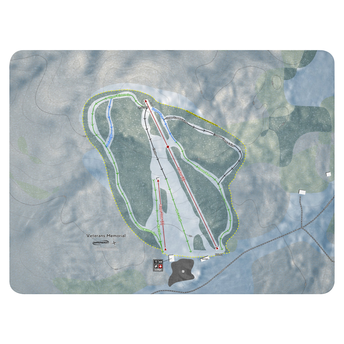 Veterans Memorial, New Hampshire Ski Resort Map Blanket