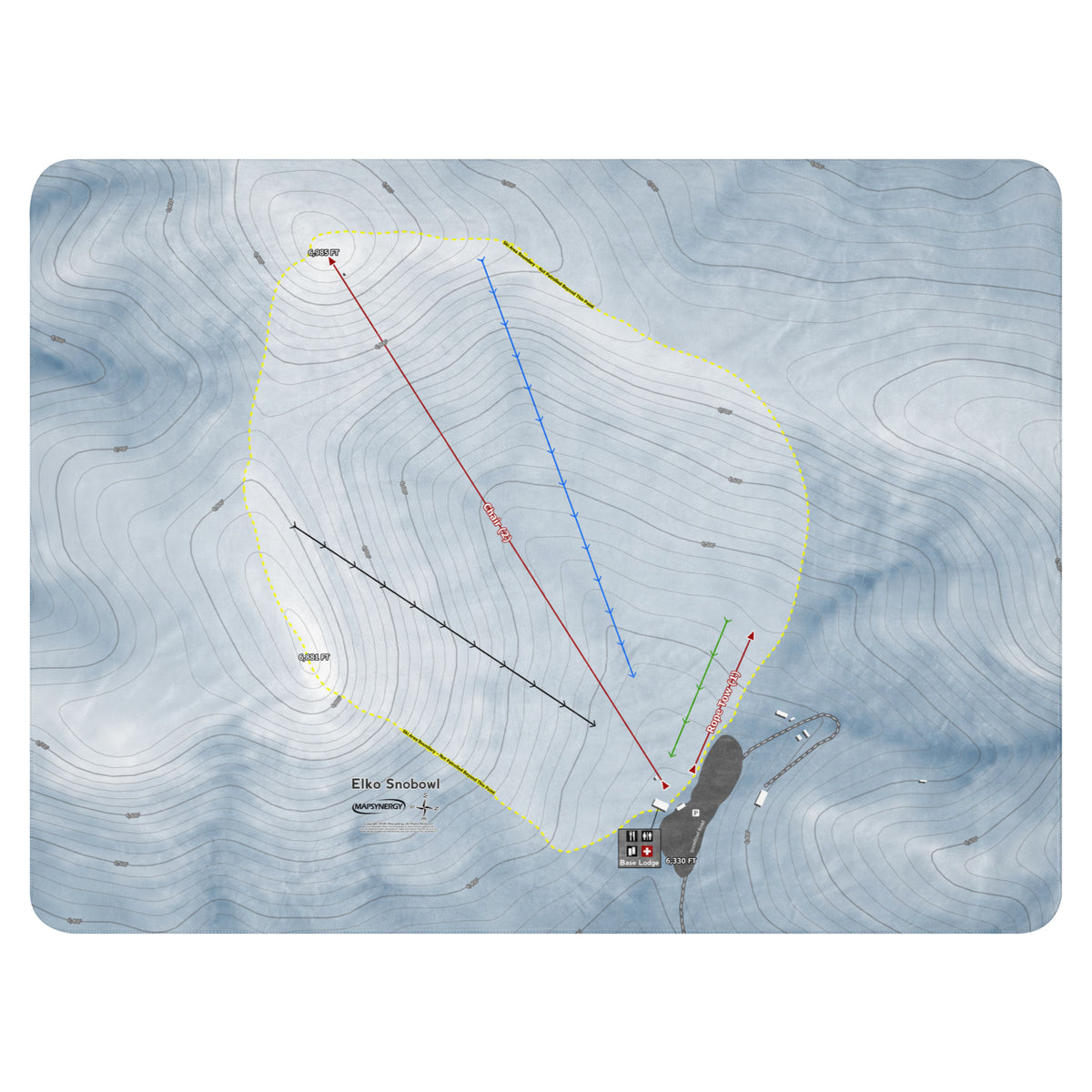 Elko Snobowl, Nevada Ski Resort Map Blanket