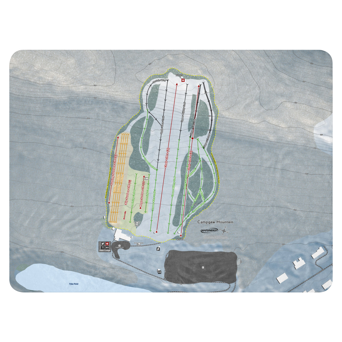Campgaw Mountain, New Jersey Ski Resort Map Blanket