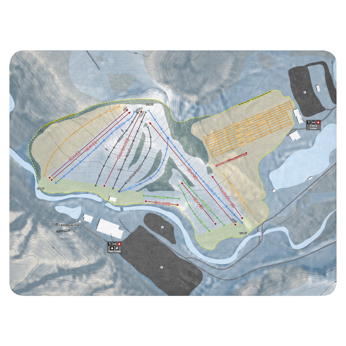 Brandywine, Ohio Ski Resort Map Blanket