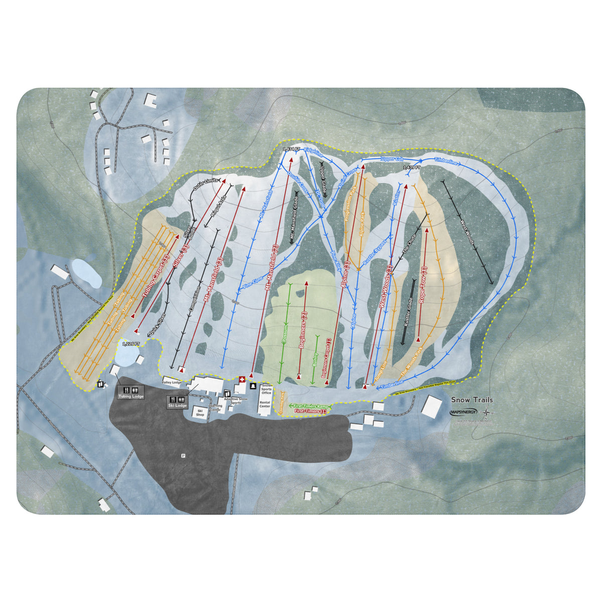 Snow Trails, Ohio Ski Resort Map Blanket