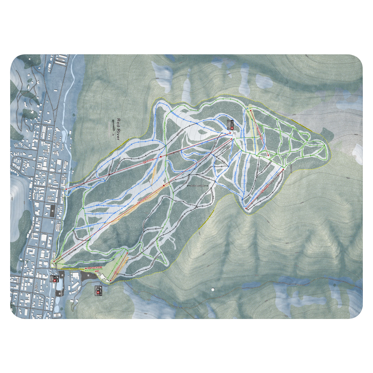 Red River, New Mexico Ski Resort Map Blanket