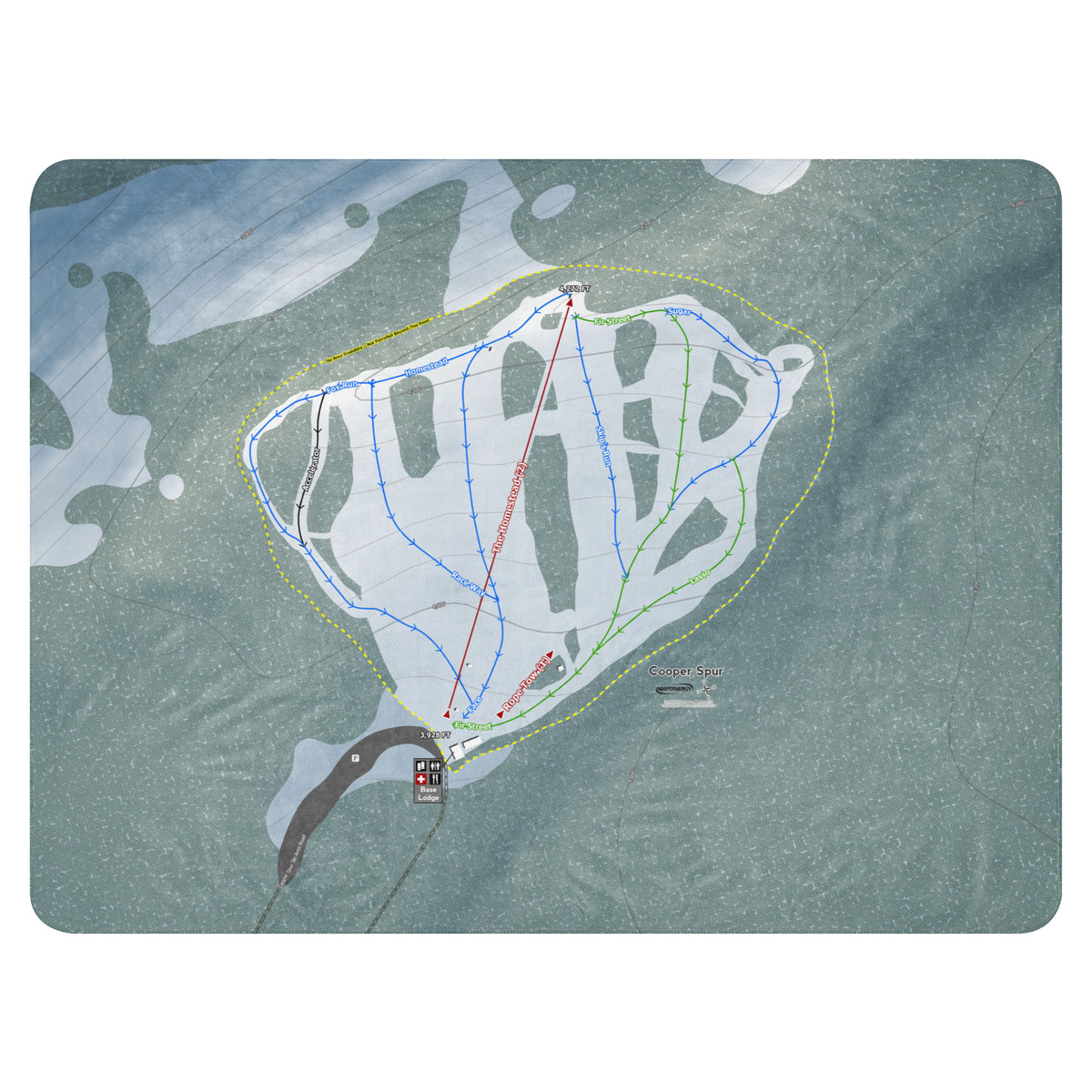 Cooper Spur, Oregon Ski Resort Map Blanket