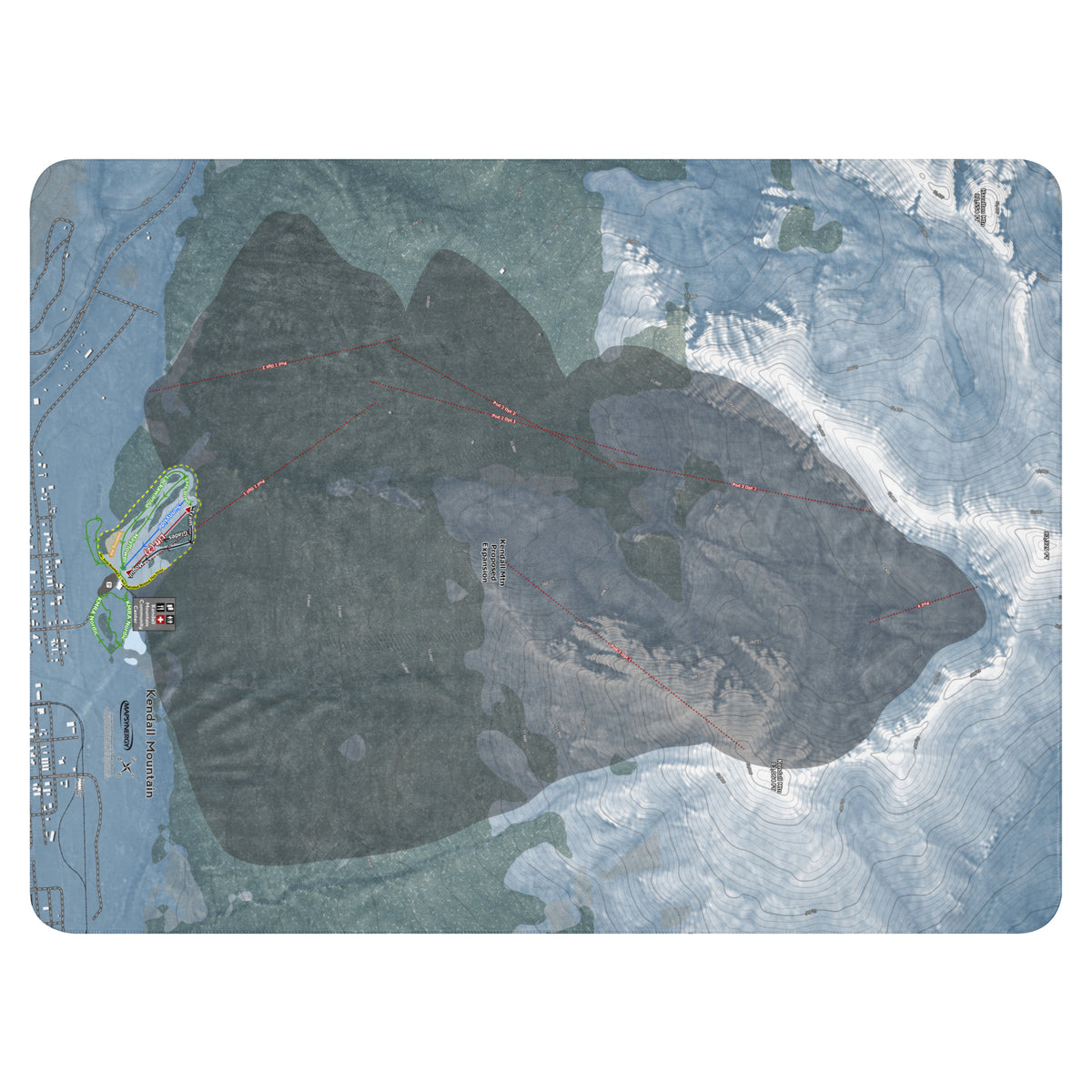 Kendall Mountain, Colorado Ski Resort Map Blanket