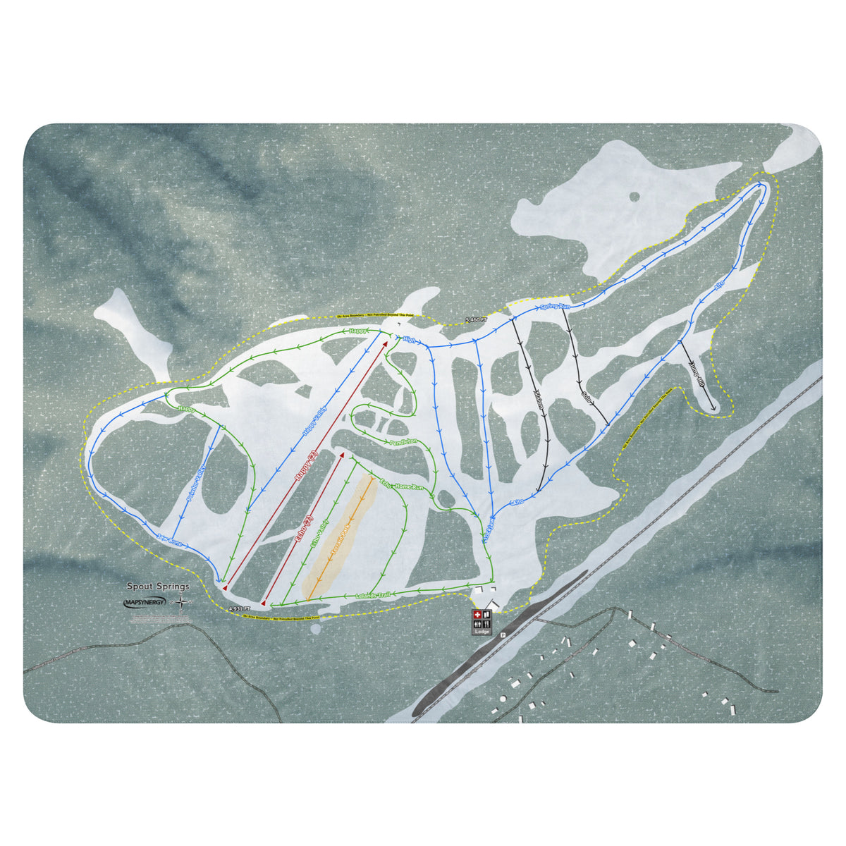Spout Springs, Oregon Ski Resort Map Blanket