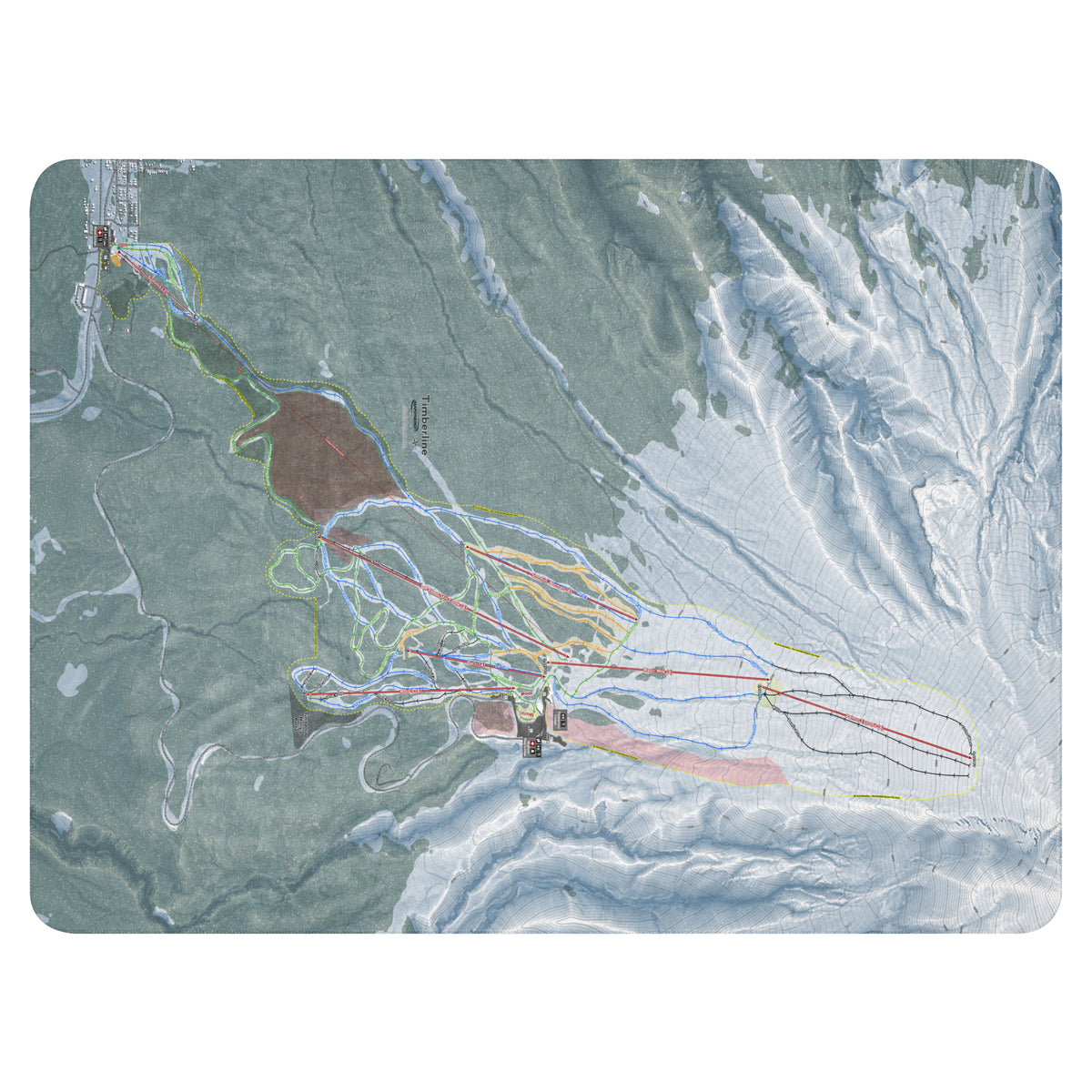 Timberline, Oregon Ski Resort Map Blanket