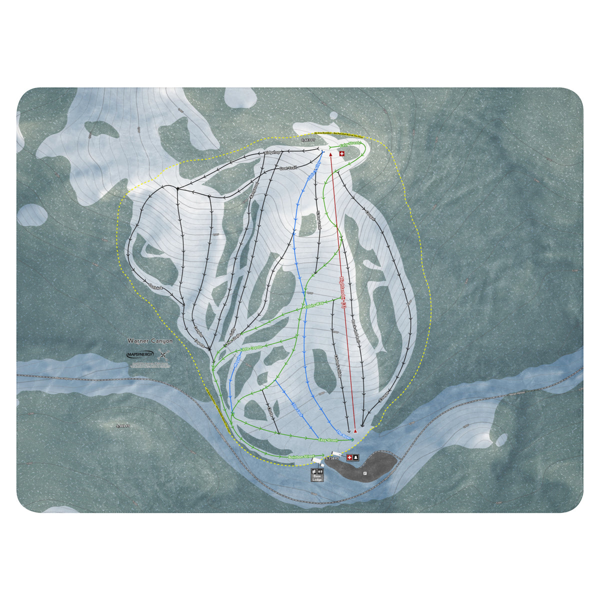 Warner Canyon, Oregon Ski Resort Map Blanket