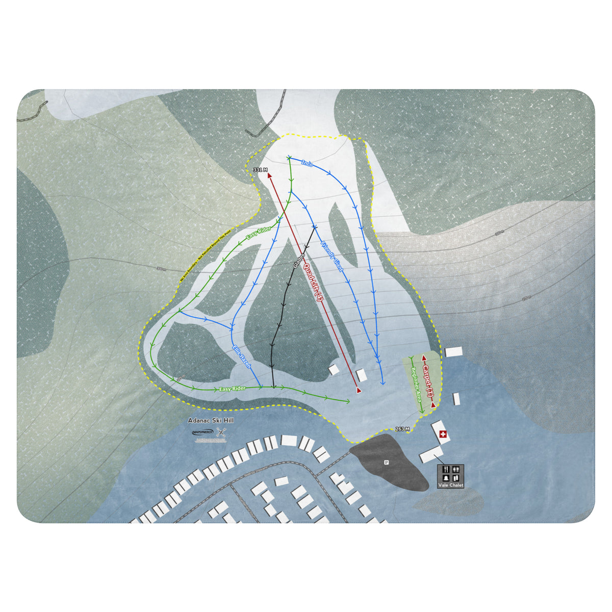 Adanac Ski Hill, Ontario Ski Resort Map Blanket