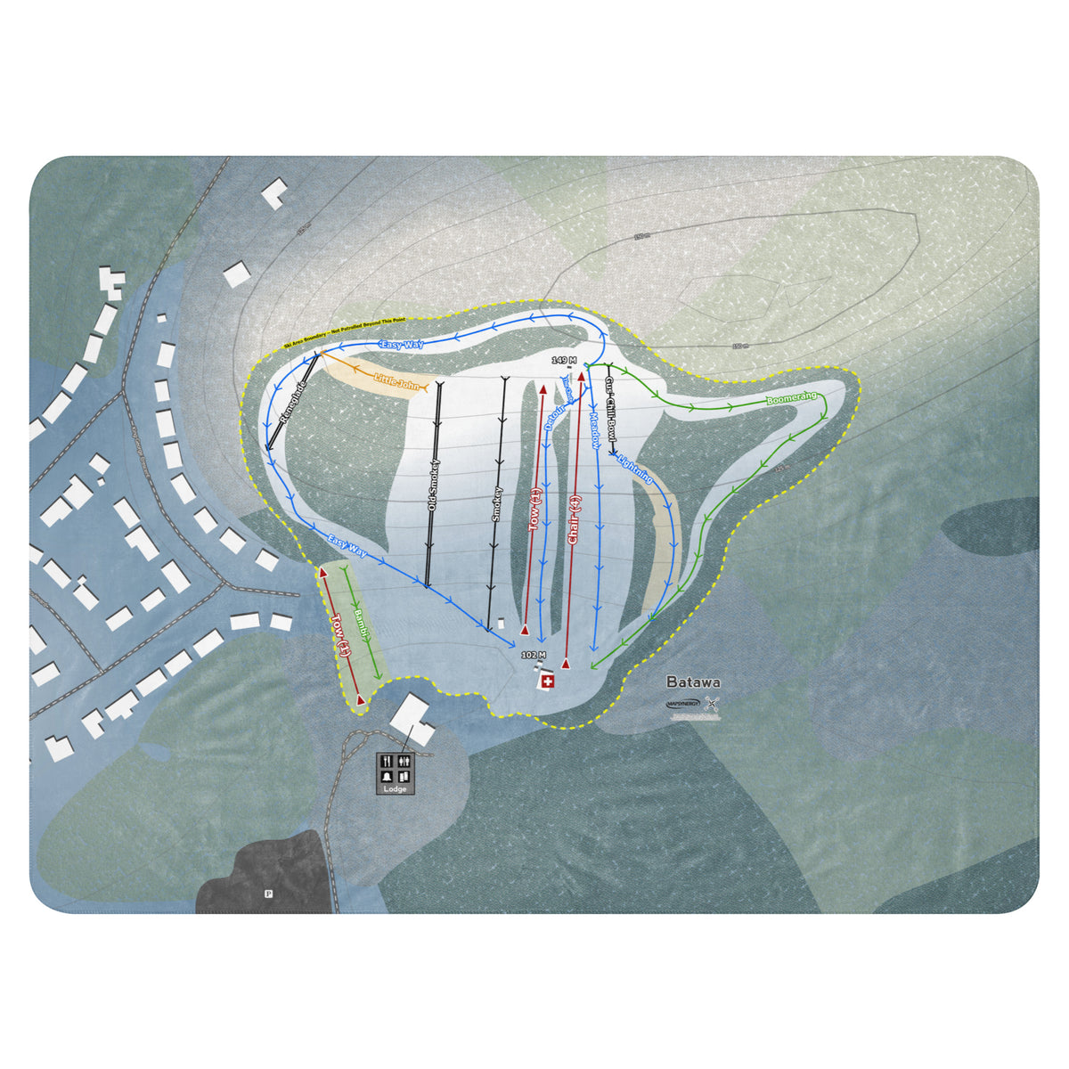 Batawa, Ontario Ski Resort Map Blanket