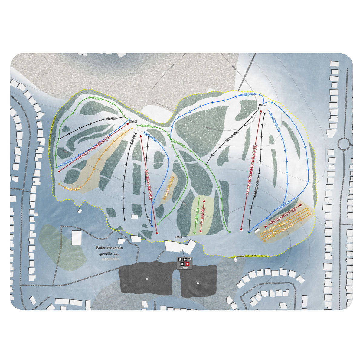 Boler Mountain, Ontario Ski Resort Map Blanket