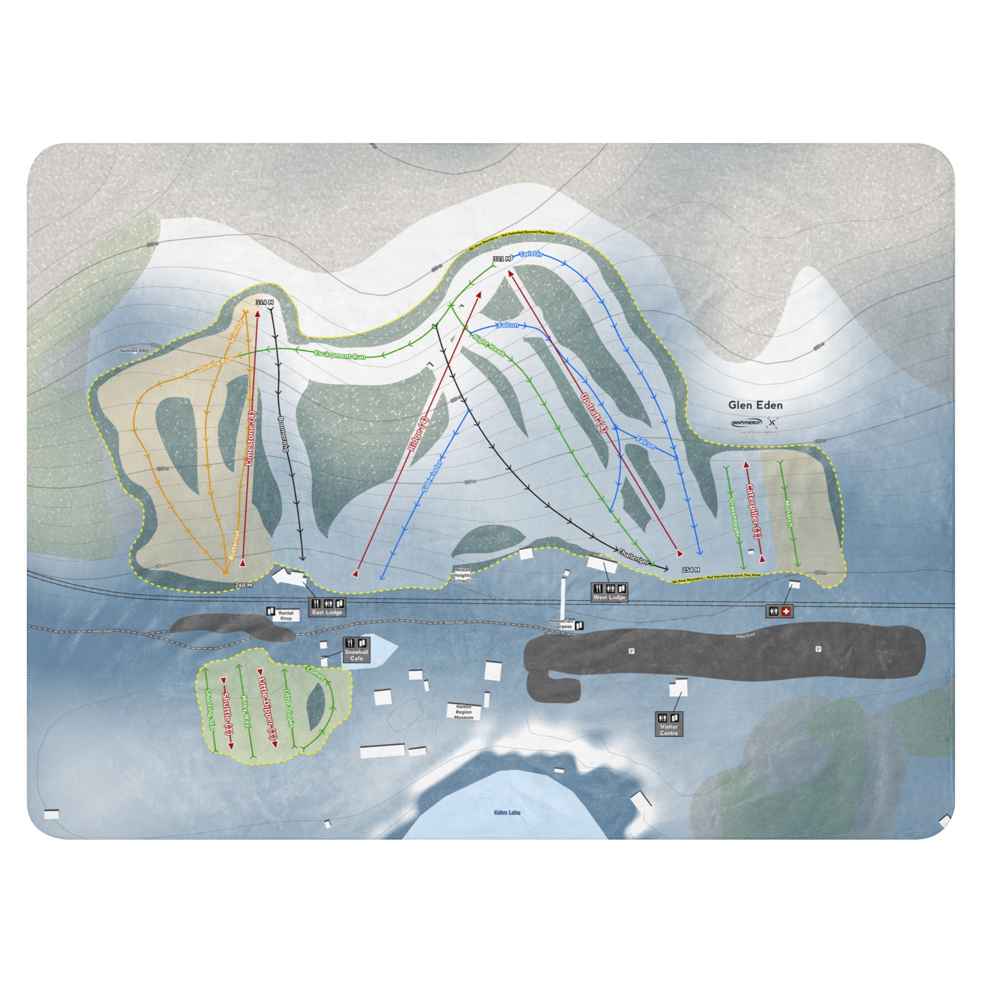 Glen Eden, Ontario Ski Resort Map Blanket trail map