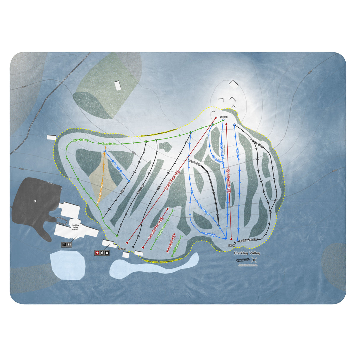 Hockley Valley, Ontario Ski Resort Map Blanket
