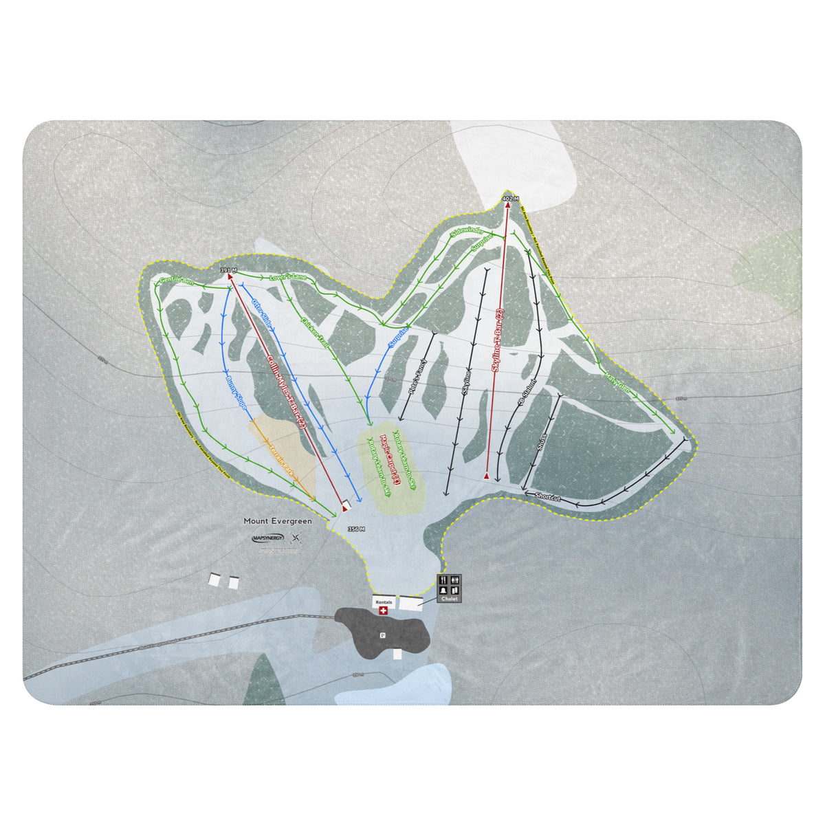 Mount Evergreen, Ontario Ski Resort Map Blanket