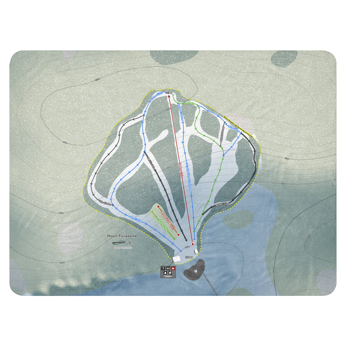 Mount Fairweather, Ontario Ski Resort Map Blanket