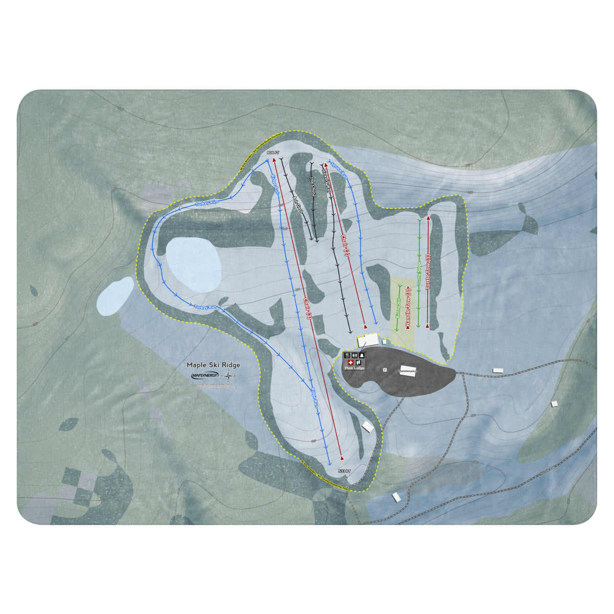 Maple Ski Ridge, New York Ski Resort Map Blanket