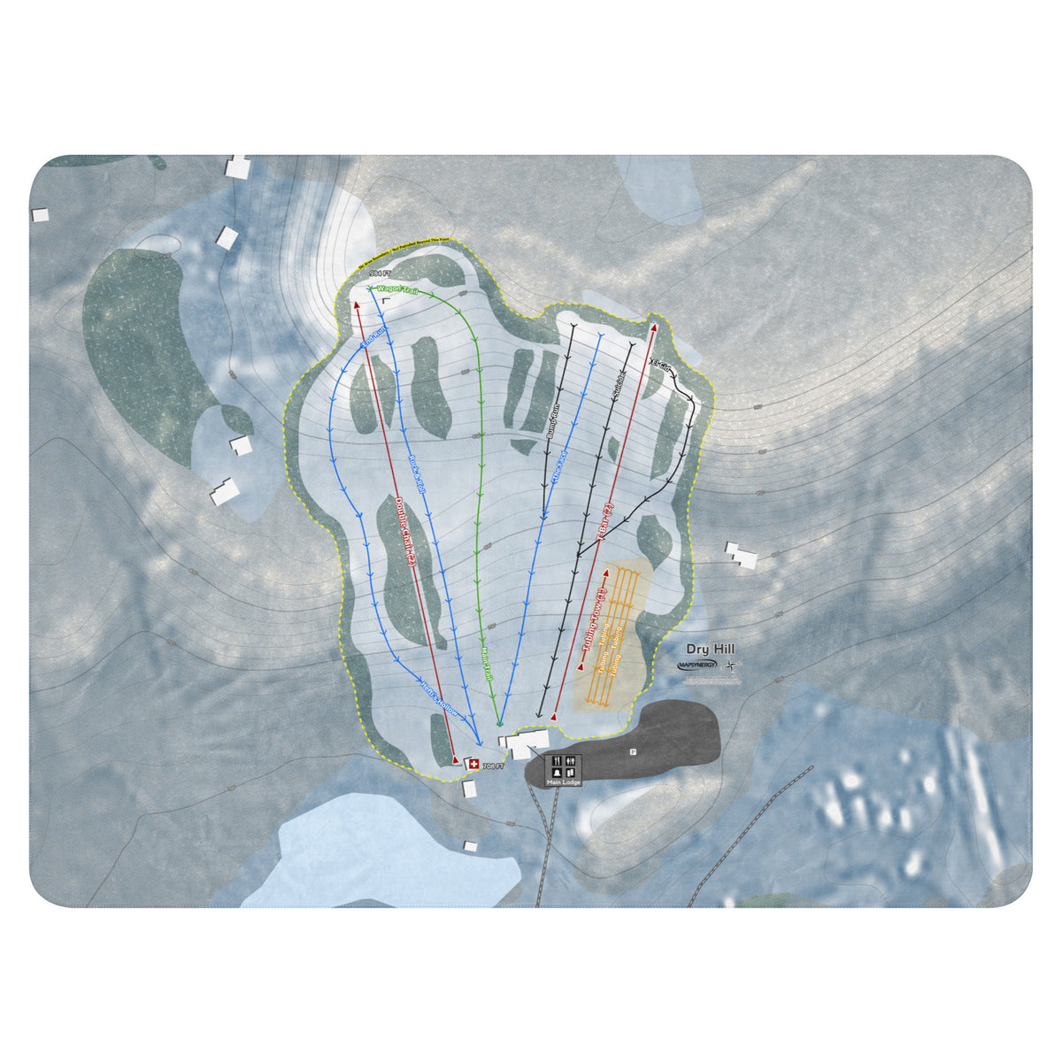 Dry Hill, New York Ski Resort Map Blanket