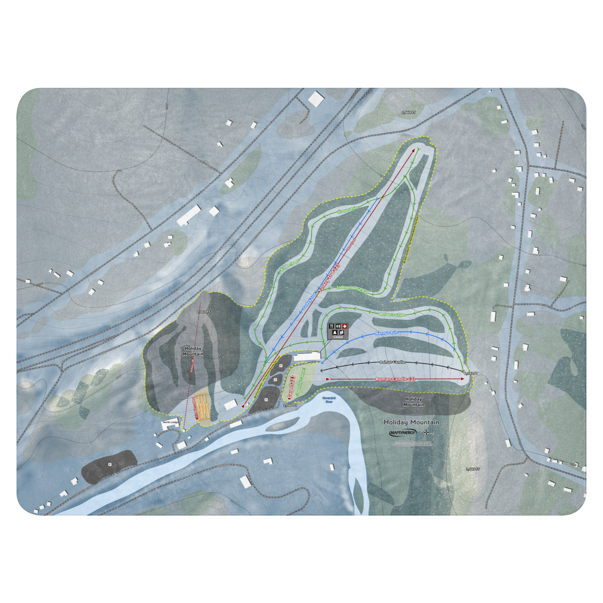 Holiday Mountain, New York Ski Resort Map Blanket