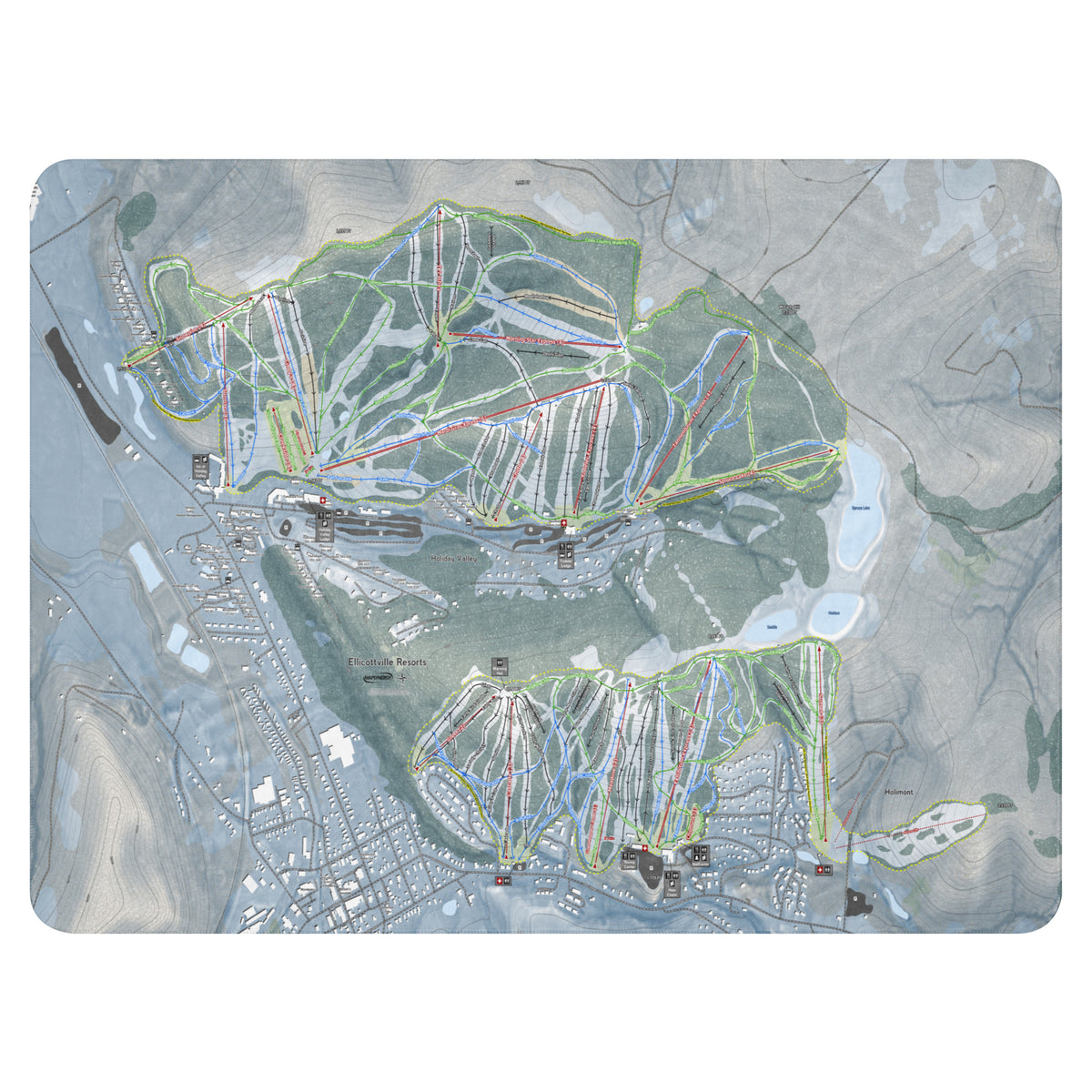 Holiday Valley Combo, New York Ski Resort Map Blanket