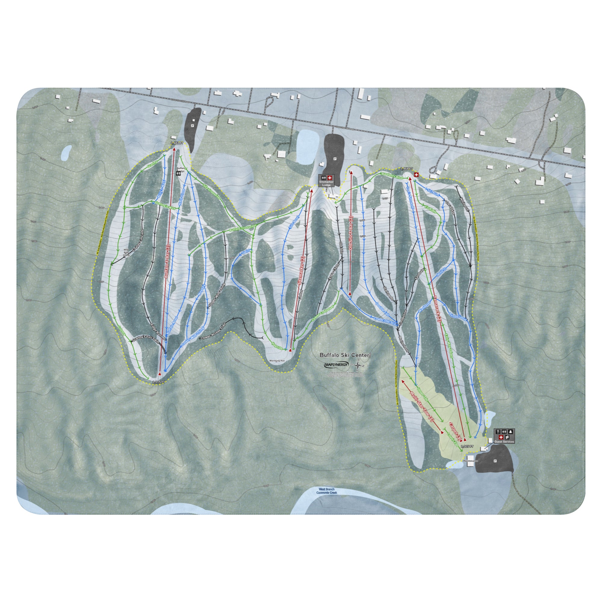 Buffalo Ski Center, New York Ski Resort Map Blanket trail map