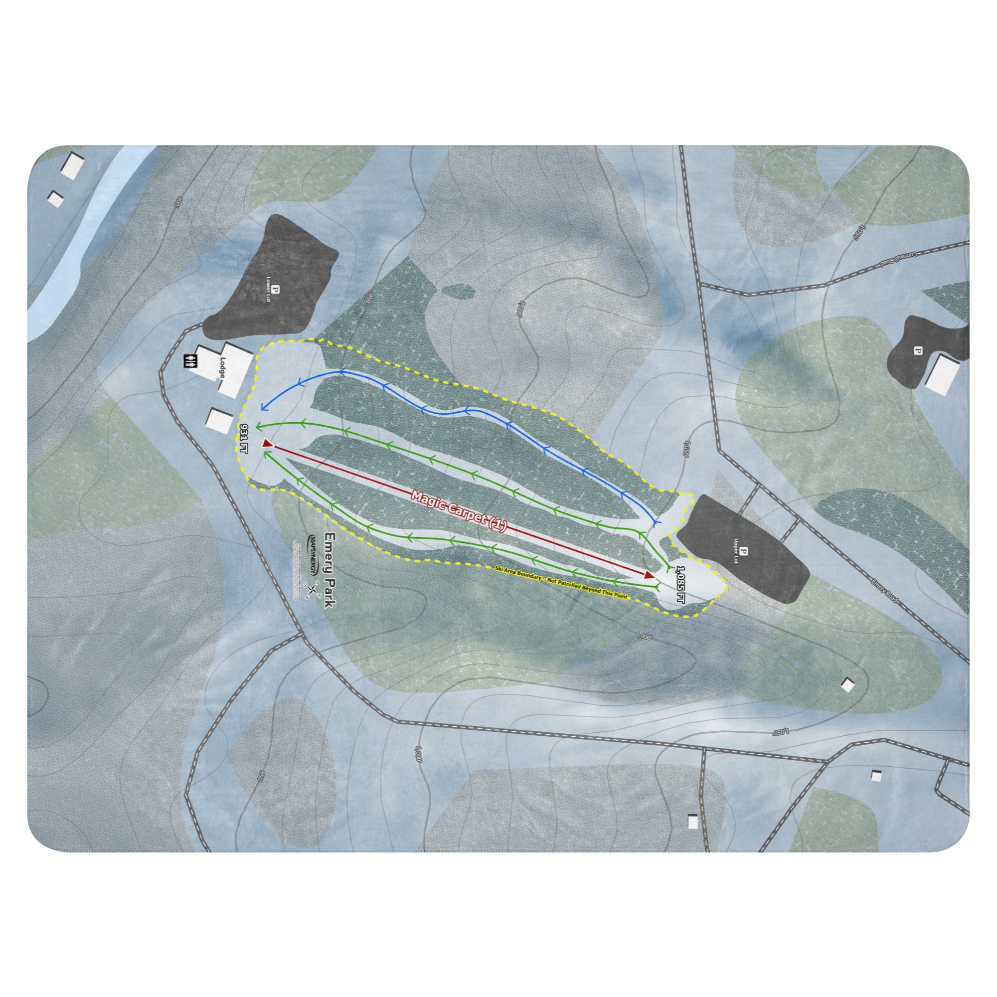 Emery Park, New York Ski Resort Map Blanket trail map