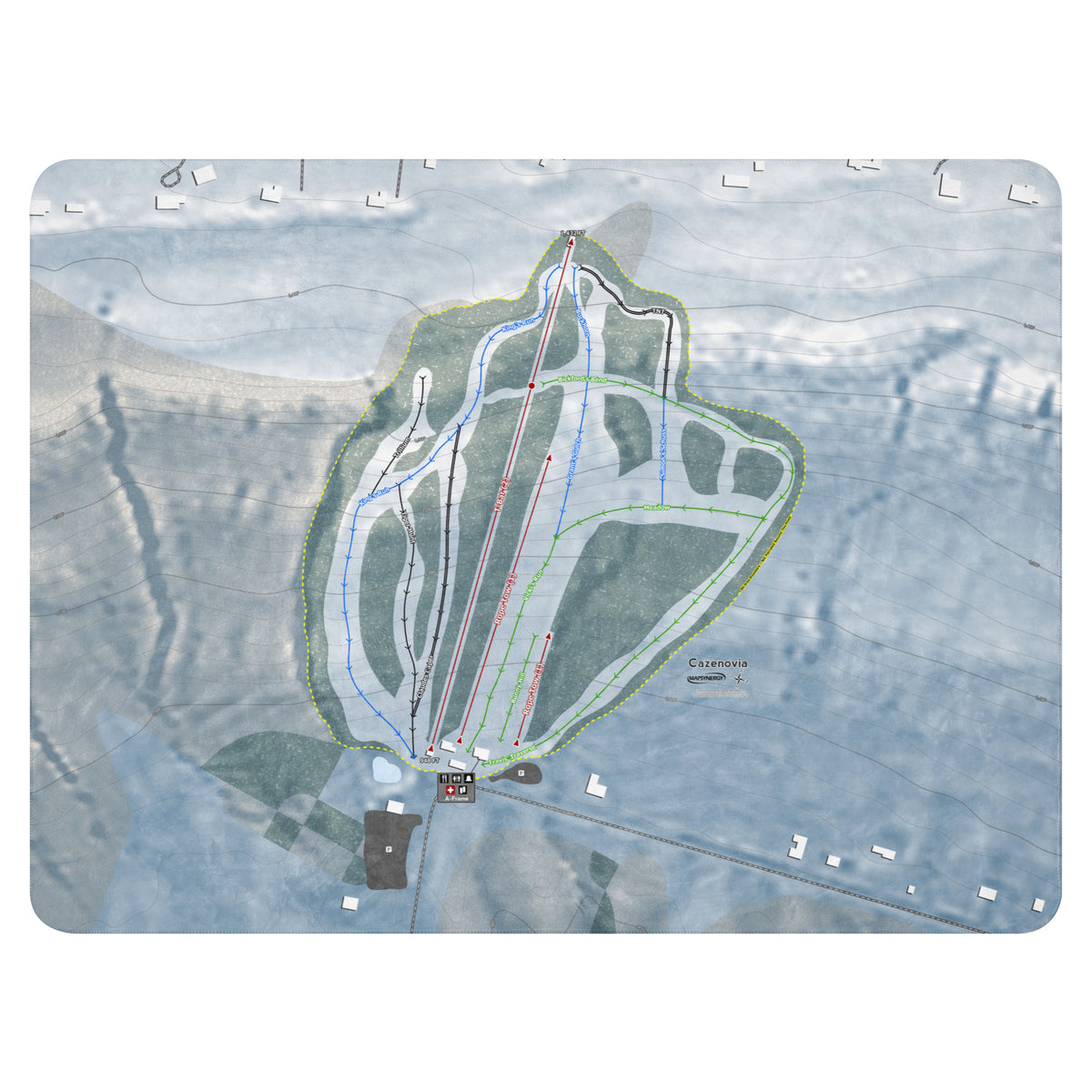 Cazenovia, New York Ski Resort Map Blanket