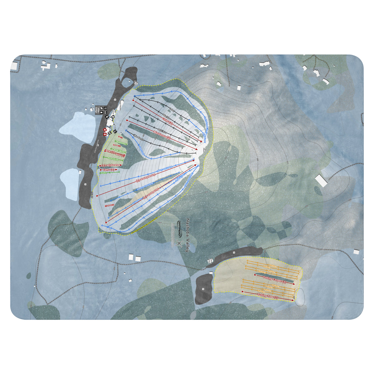 Nashoba Valley, Massachusetts Ski Resort Map Blanket