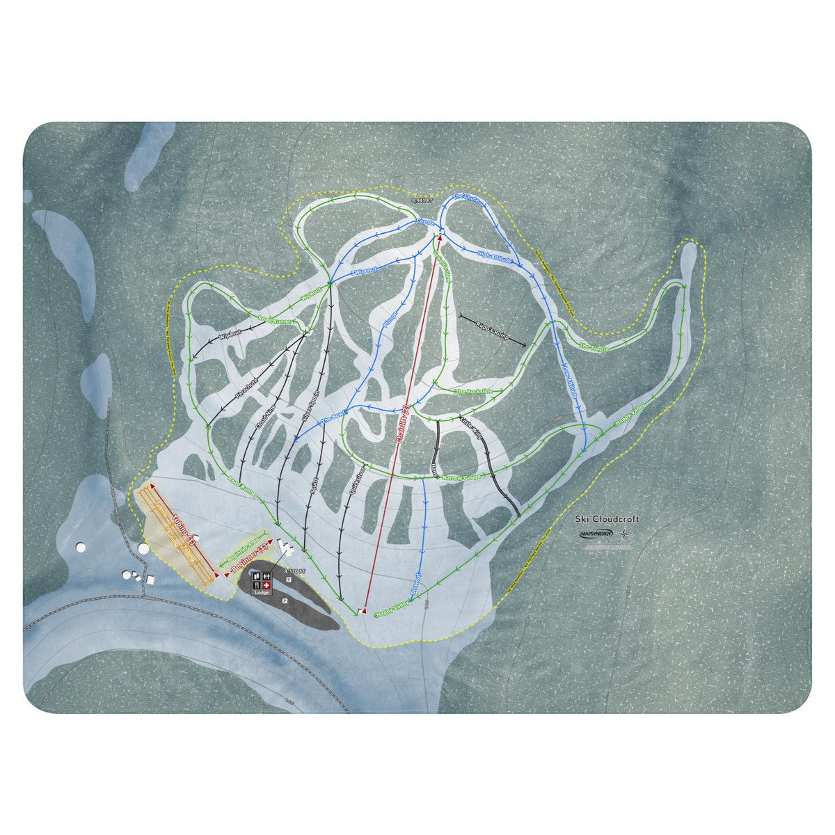 Ski Cloudcroft, New Mexico Ski Resort Map Blanket