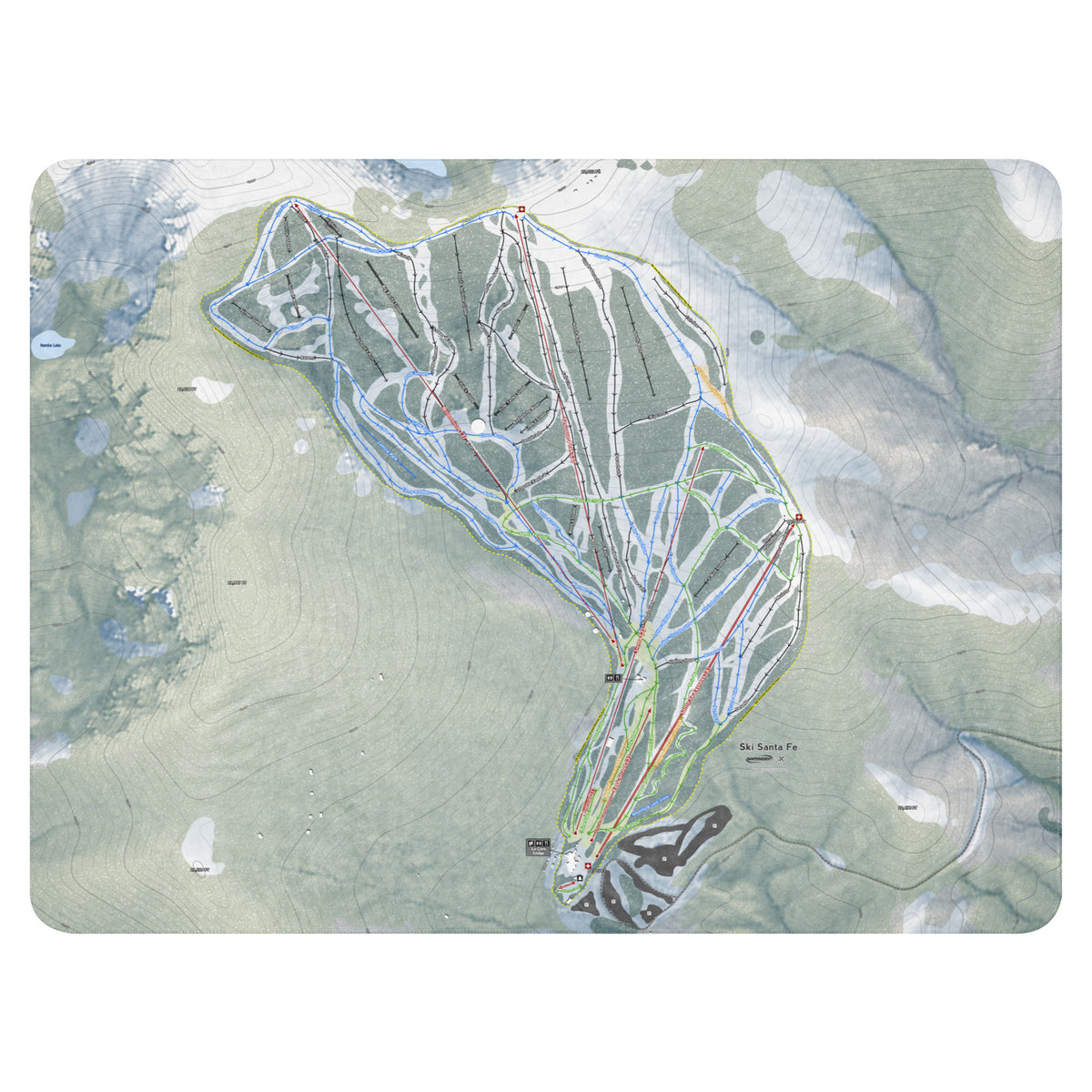 Ski Santa Fe, New Mexico Ski Resort Map Blanket
