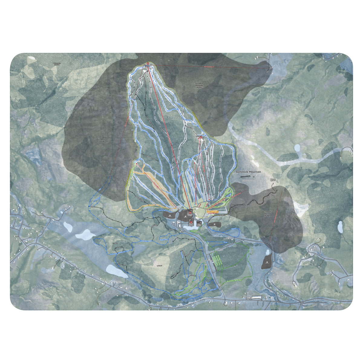 Gunstock Mountain, New Hampshire Ski Resort Map Blanket