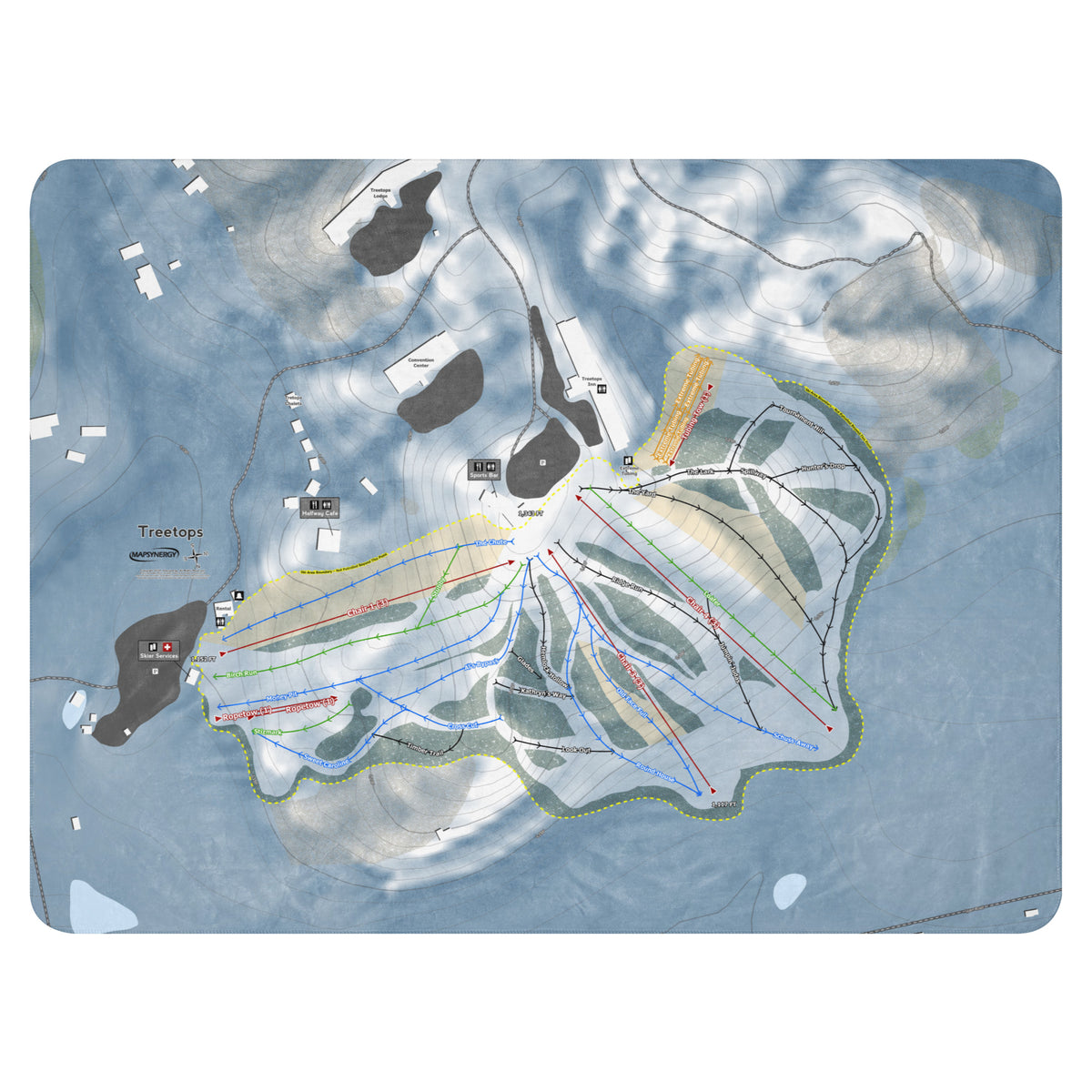 Treetops, Michigan Ski Resort Map Blanket