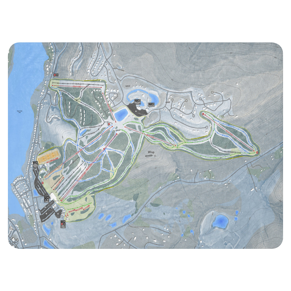 Wisp, Maryland Ski Resort Map Blanket