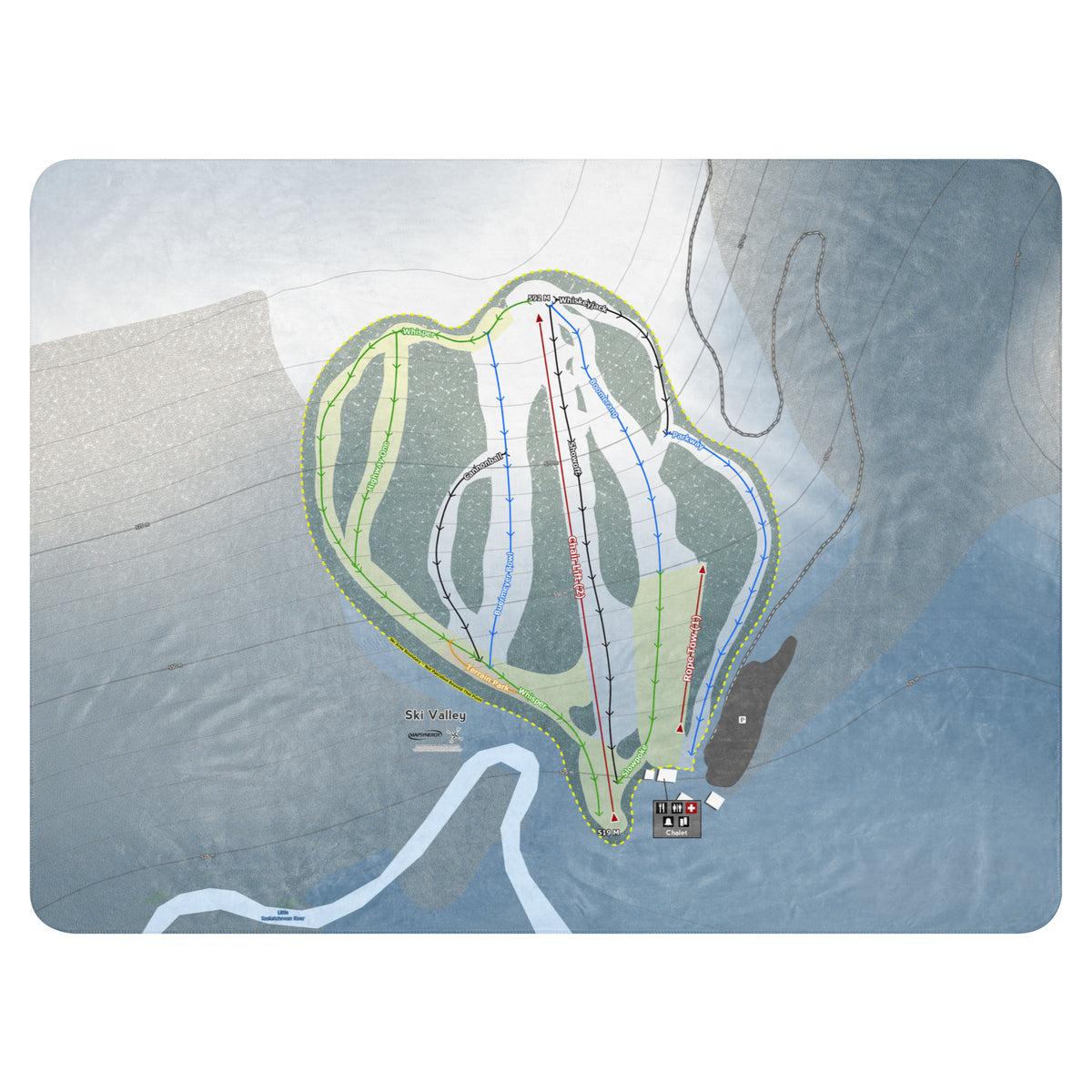 Ski Valley, Manitoba Ski Resort Map Blanket
