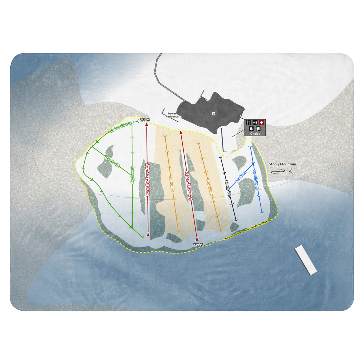 Stony Mountain, Manitoba Ski Resort Map Blanket