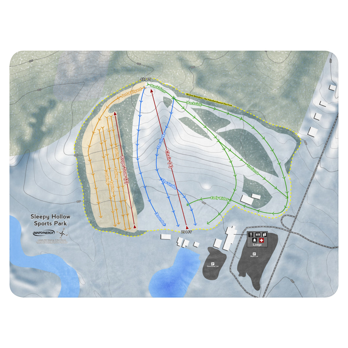 Sleepy Hollow Sports Park, Iowa Ski Resort Map Blanket