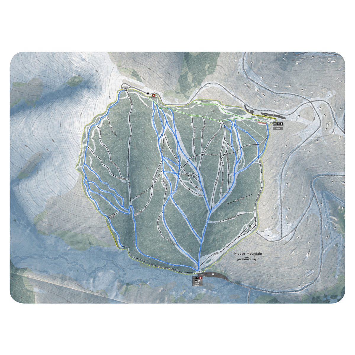 Moose Mountain, Alaska Ski Resort Map Blanket