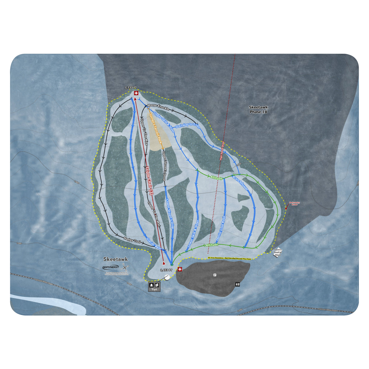 Skeetawk, Alaska Ski Resort Map Blanket