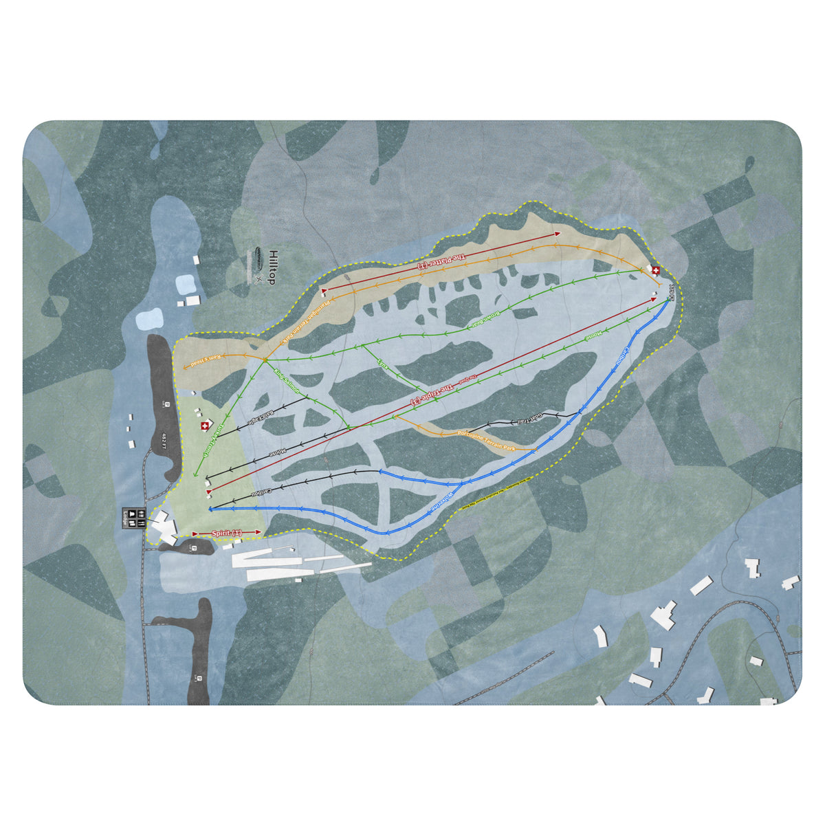 Hilltop, Alaska Ski Resort Map Blanket