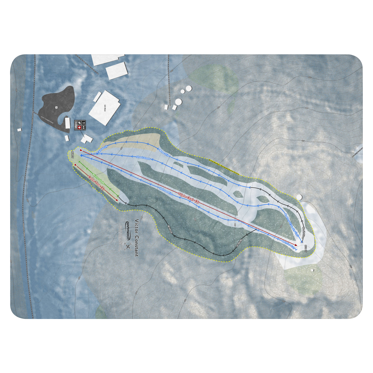 Victor Constant, New York Ski Resort Map Blanket