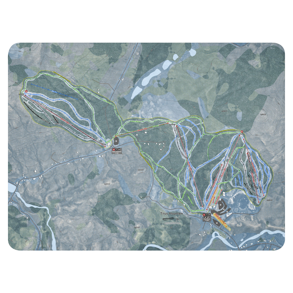 Titus Mountain, New York Ski Resort Map Blanket