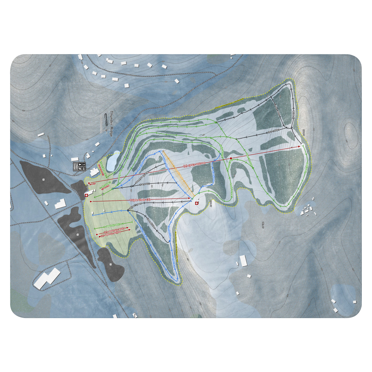 Thunder Ridge, New York Ski Resort Map Blanket