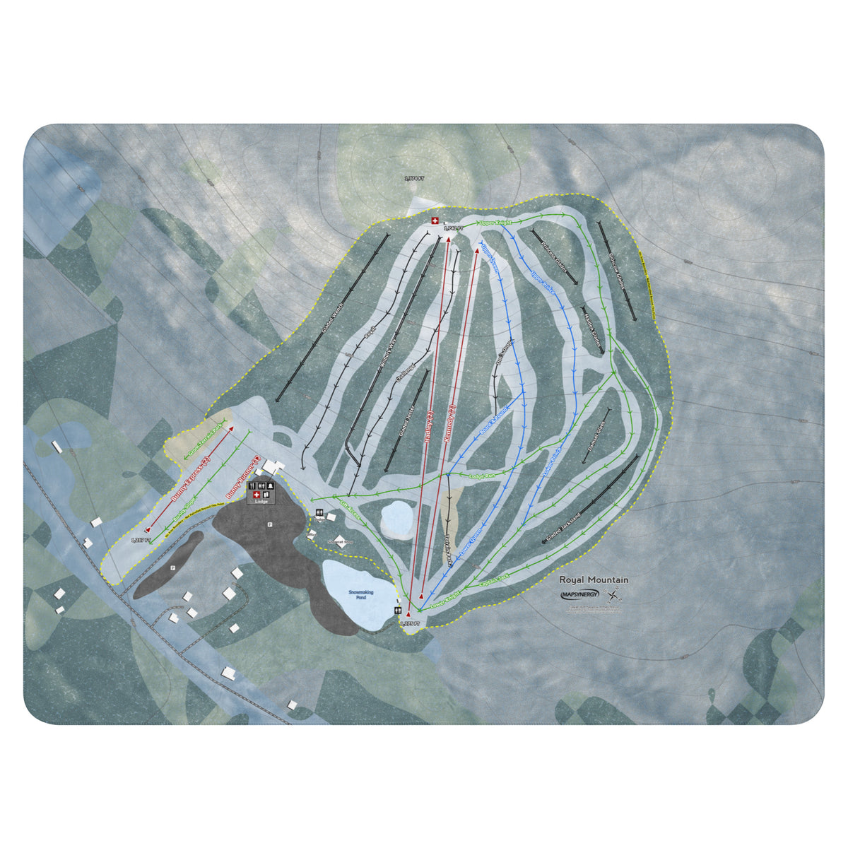 Royal Mountain, New York Ski Resort Map Blanket