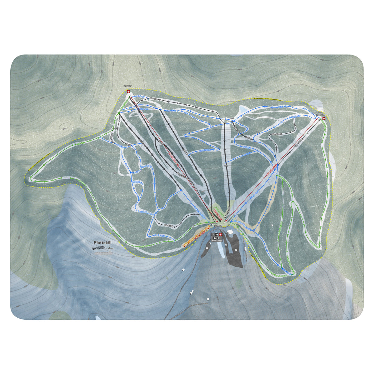 Plattekill, New York Ski Resort Map Blanket