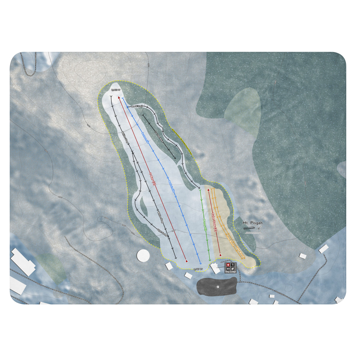Mt. Pisgah, New York Ski Resort Map Blanket